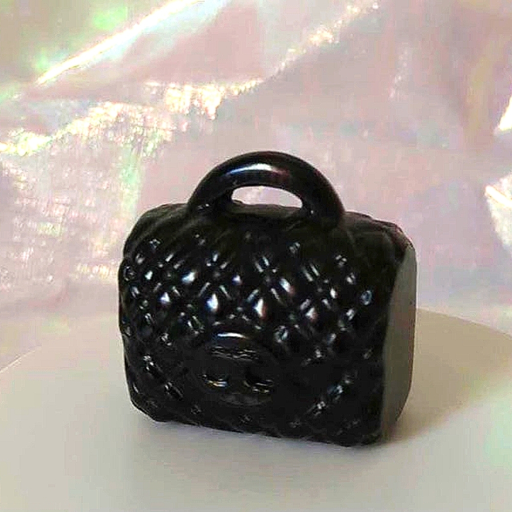 Obsidian purse, hand Carved